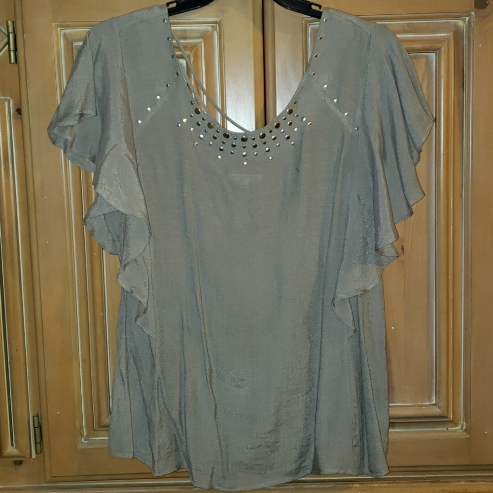 Studded tan blouse